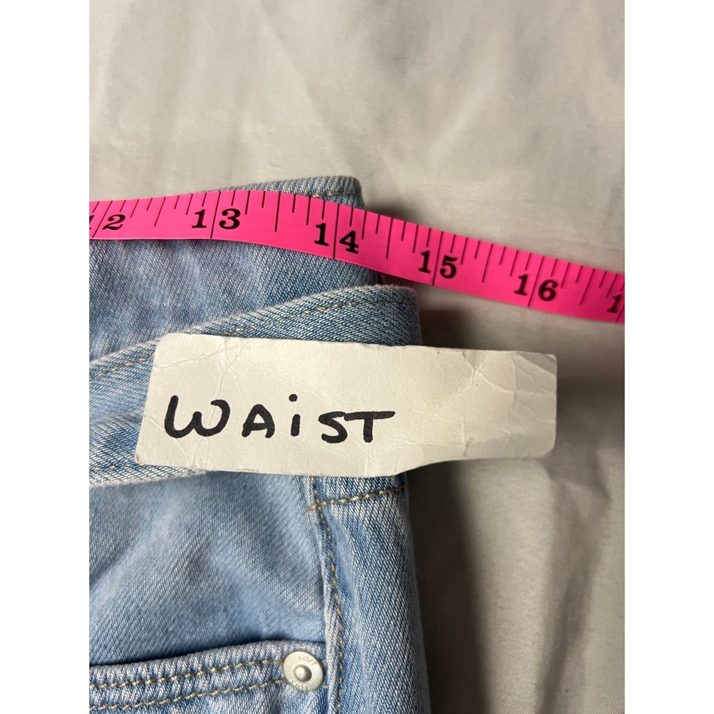 LOFT The Palazzo Wide Leg Barrell Jeans Light Wash Blue Tie Belt Womens 26/2 - Picture 7 of 10